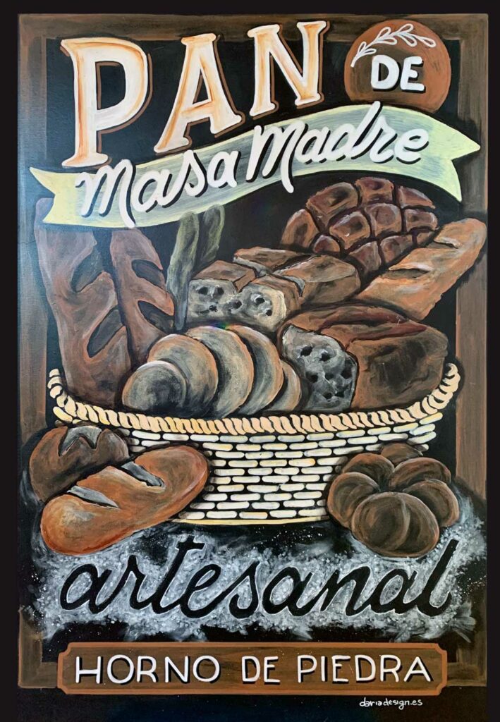 Pizarra decorativa para panadería